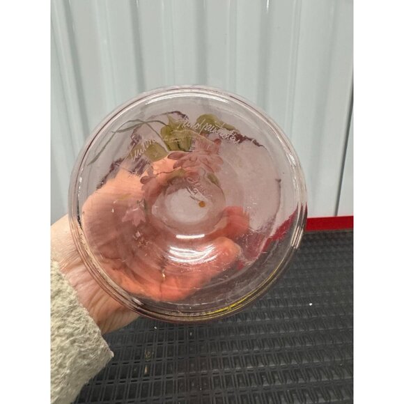 FENTON HAND PAINTED FLOWERS & SIGNED FENTON JACK IN THE PULPIT PINK GLASS VASE - Picture 11 of 15